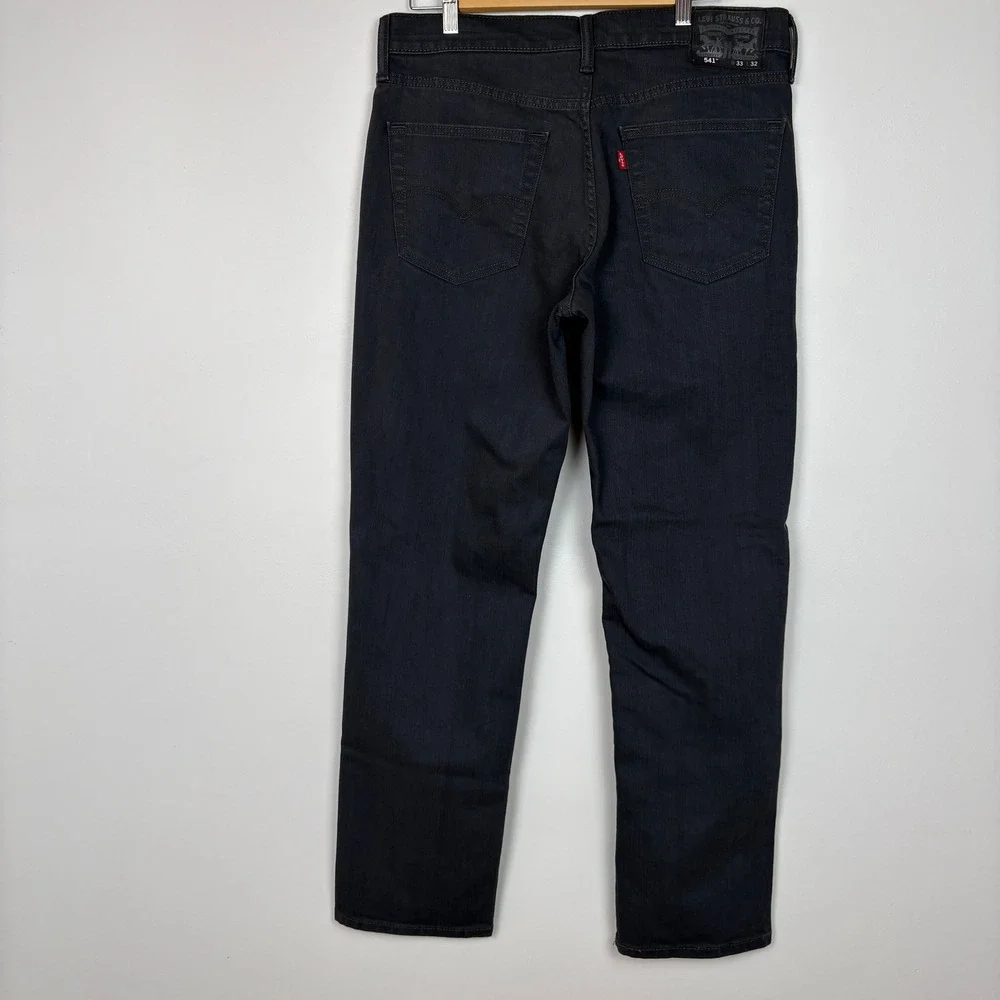 Levis Mens 541 Athletic Taper Jeans 33x32 Charcoal Gray Stretch Denim Minimalist